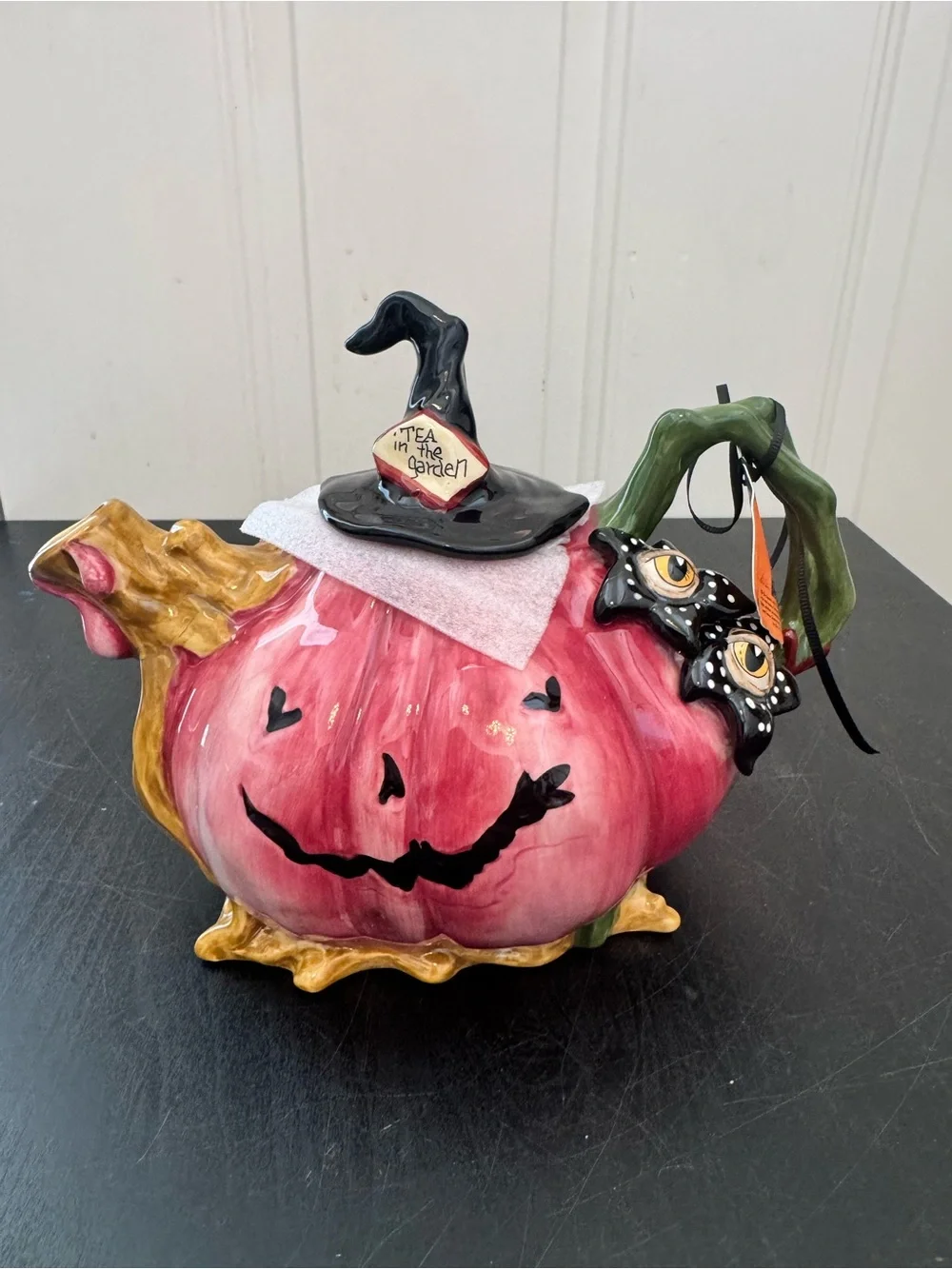 Blue Sky Clayworks Ceramic Pink Pumpkin Teapot Tea In The Garden Heather Goldmin